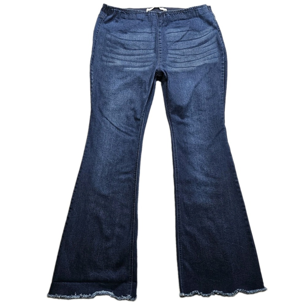 Tinseltown Super Flare Bell Bottom Jeans Womens 20W 36x31 Blue High Rise Pull On